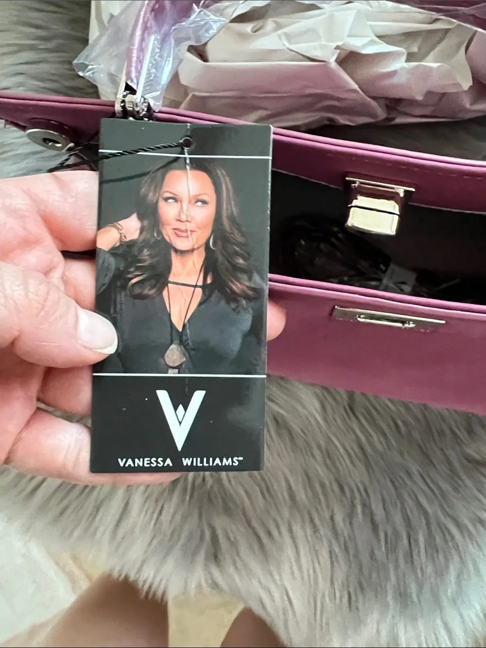 NWT Vanessa Williams Merlot Pink Satchel Bag Purse